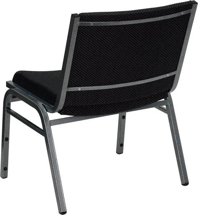 Alt view image 3 of 20 - Flash Furniture XU-60555-BK-GG Hercules Series 1000-Pound Big/Tall Extra Wide Black Fabric Stack Chair, Silver Vein