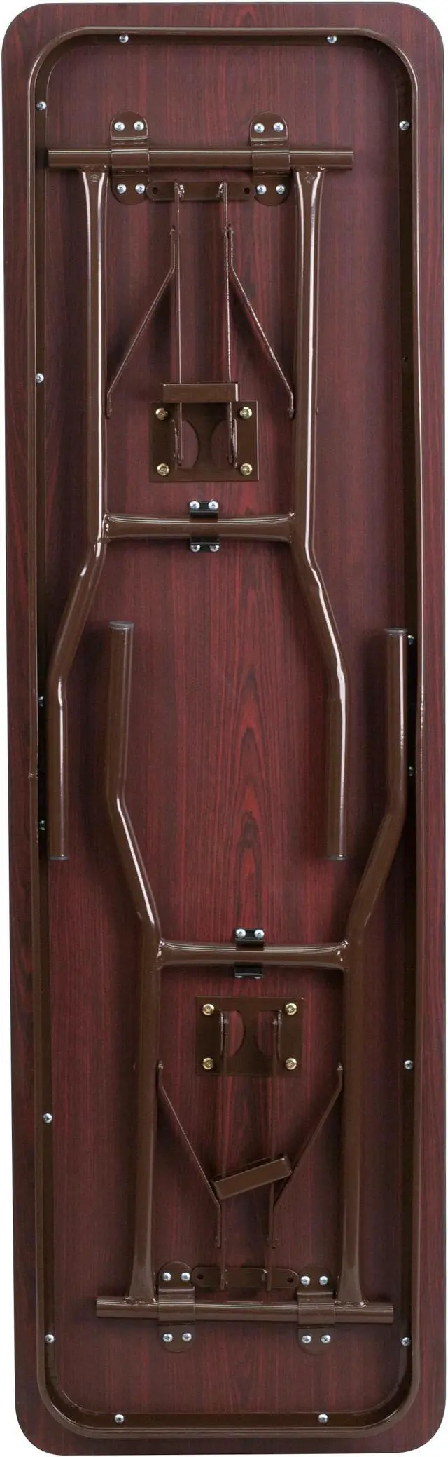 Alt view image 3 of 20 - 5-Foot Mahogany Melamine Laminate Folding Training Table