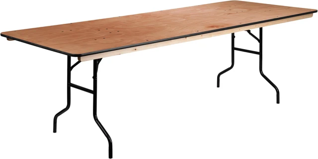 Alt view image 2 of 12 - Flash Furniture Rectangular Wood Folding Banquet Table with Clear Coated Finished Top, 36" by 96"