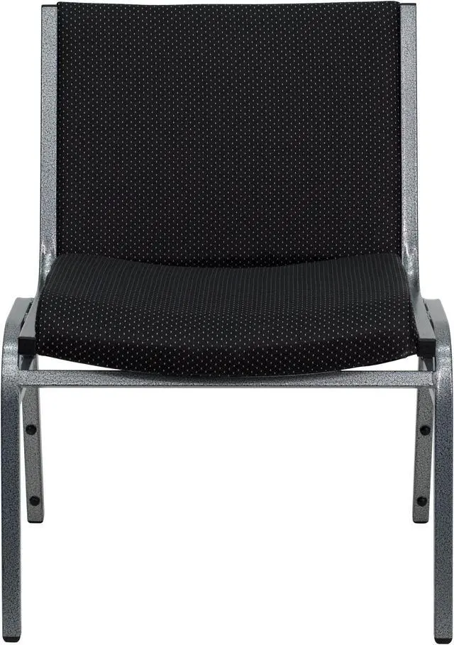 Alt view image 4 of 20 - Flash Furniture XU-60555-BK-GG Hercules Series 1000-Pound Big/Tall Extra Wide Black Fabric Stack Chair, Silver Vein