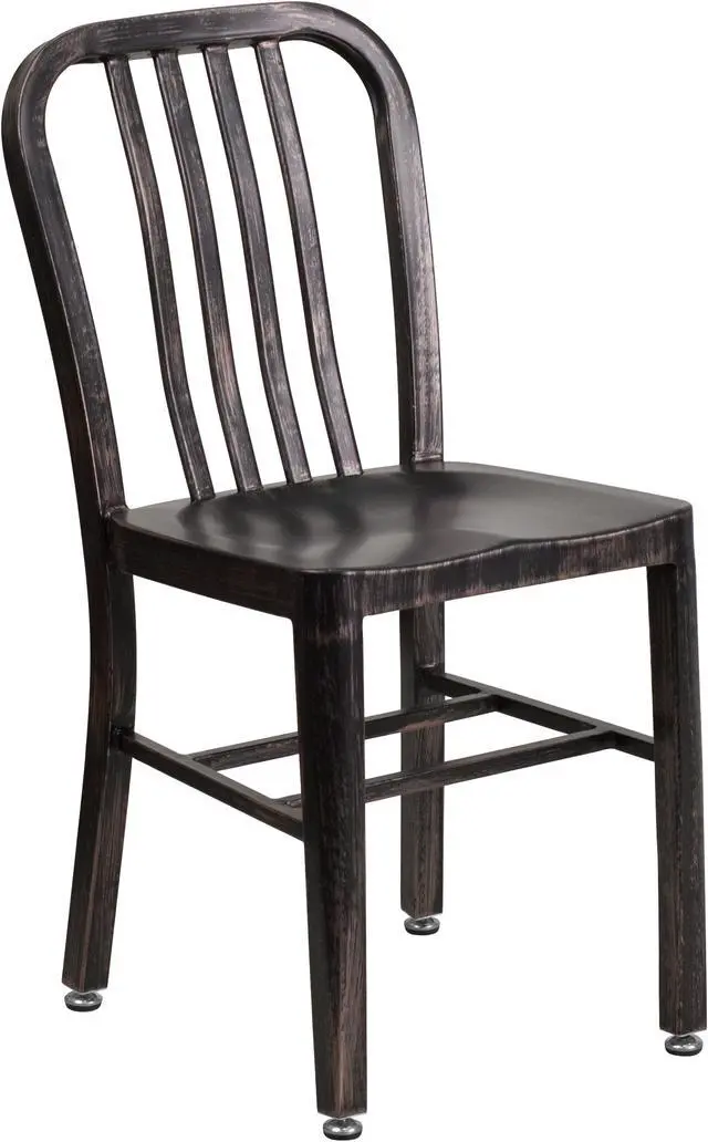 Main image of Flash Furniture Black-Antique Gold Metal Indoor-Outdoor Chair (CH-61200-18-BQ-GG) CH6120018BQ