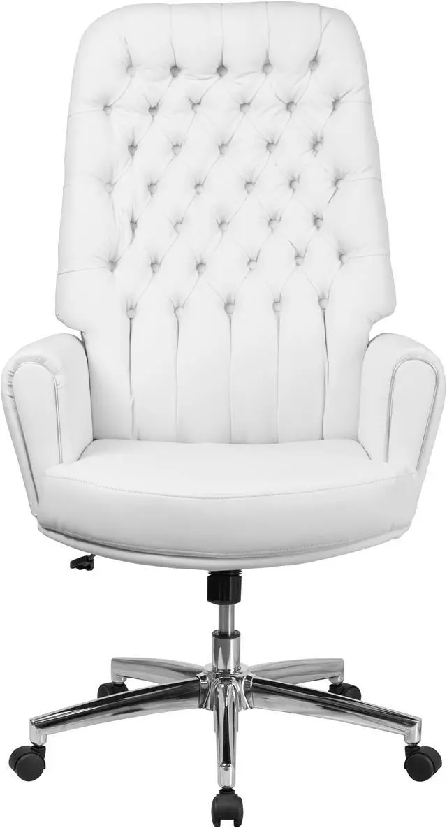 Alt view image 3 of 20 - Flash Furniture High Back Traditional Tufted White Leather Executive Swivel Chair with Arms
