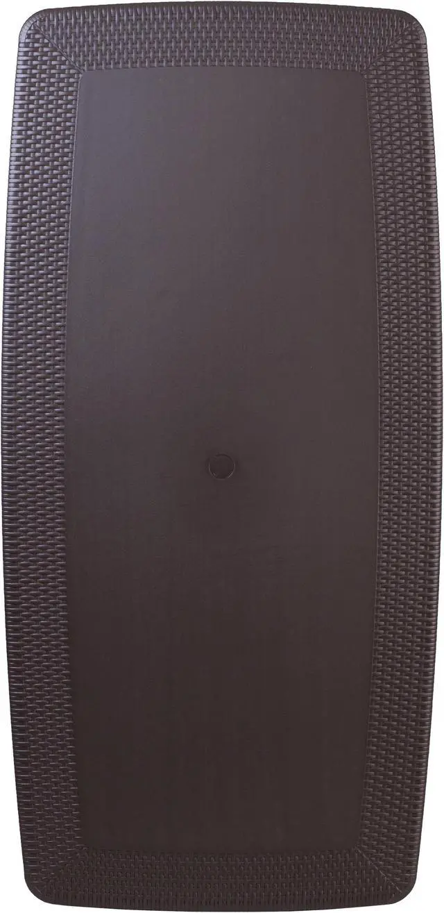 Alt view image 3 of 20 - 5.62-Foot Brown Rattan Indoor-Outdoor Plastic Folding Table