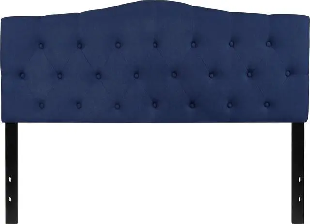 Main image of Cambridge Tufted Upholstered Queen Size Headboard in Navy Fabric