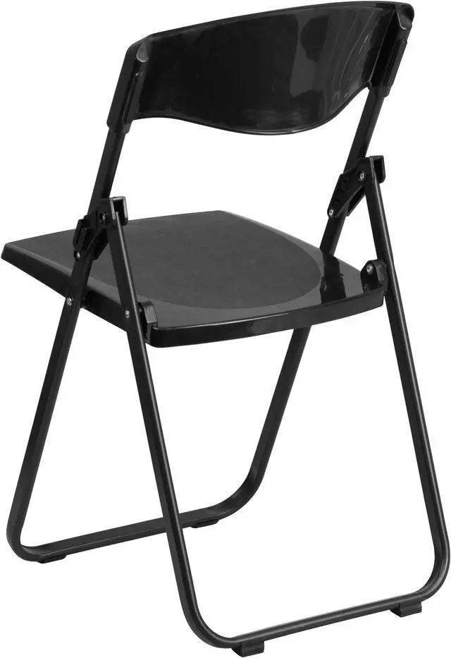 Alt view image 3 of 20 - 2 Pk. HERCULES Series 880 lb. Capacity Heavy Duty Black Plastic Folding Chair with Built-in Ganging Brackets