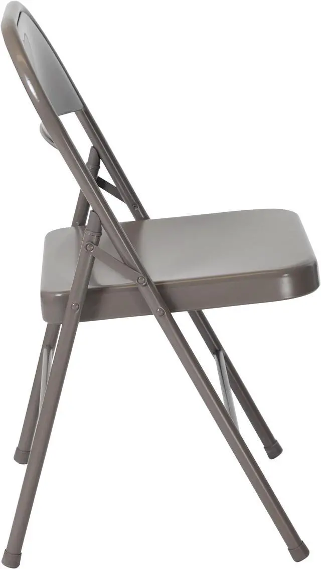 Alt view image 3 of 20 - 2 Pk. HERCULES Series Double Braced Gray Metal Folding Chair