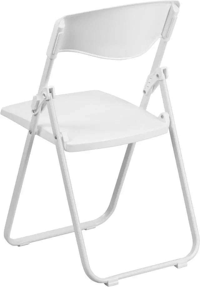Alt view image 4 of 20 - 2 Pk. HERCULES Series 880 lb. Capacity Heavy Duty White Plastic Folding Chair with Built-in Ganging Brackets