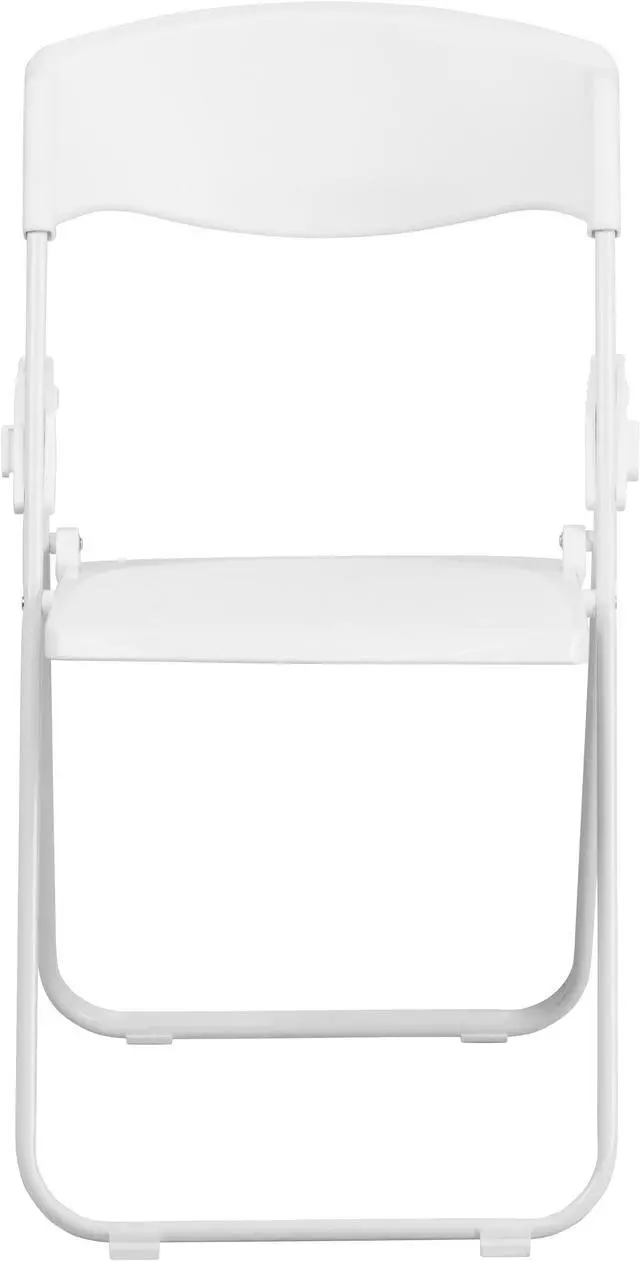 Alt view image 5 of 20 - 2 Pk. HERCULES Series 880 lb. Capacity Heavy Duty White Plastic Folding Chair with Built-in Ganging Brackets