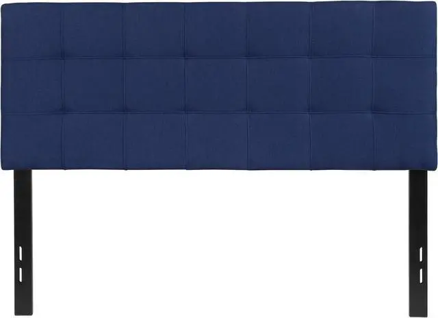 Alt view image 2 of 20 - Bedford Tufted Upholstered Full Size Headboard in Navy Fabric