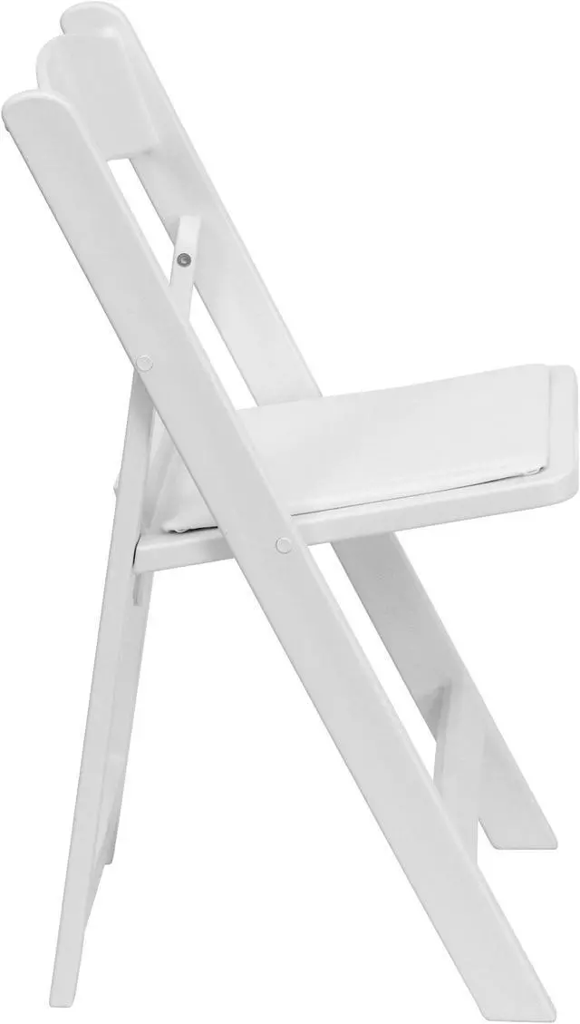 Alt view image 3 of 17 - HERCULES Series 1000 lb. Capacity White Resin Folding Chair with White Vinyl Padded Seat