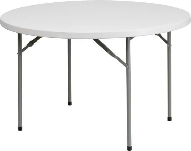 Main image of 48'' Round Granite White Plastic Folding Table