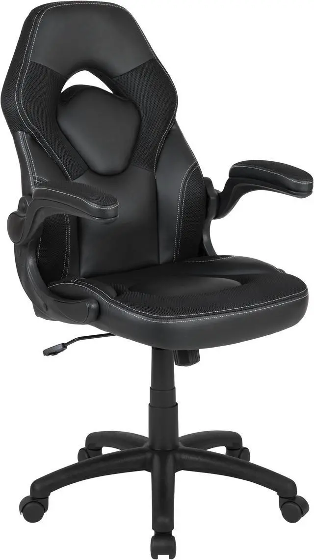 Alt view image 8 of 20 - X10 Gaming Chair Racing Office Ergonomic Computer PC Adjustable Swivel Chair with Flip-up Arms, Black LeatherSoft