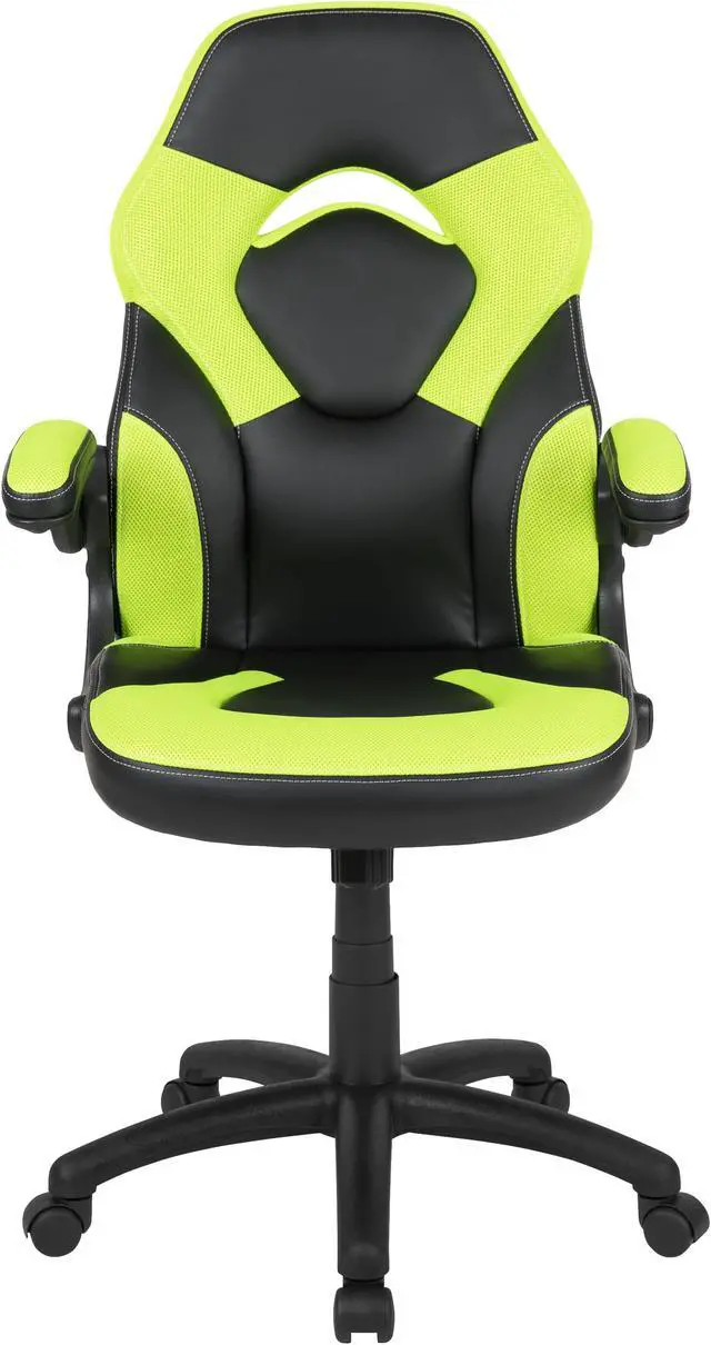 Alt view image 10 of 17 - X10 Gaming Chair Racing Office Ergonomic Computer PC Adjustable Swivel Chair with Flip-up Arms, Neon Green/Black LeatherSoft