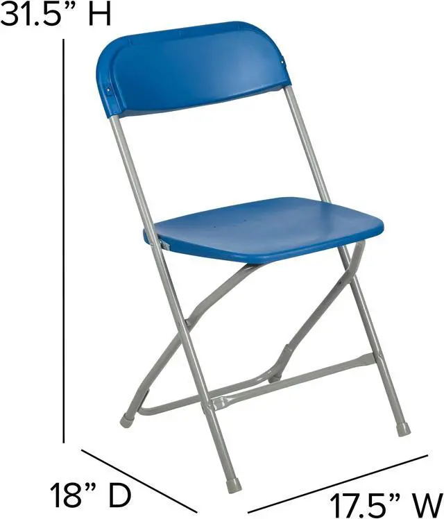 Alt view image 7 of 20 - HERCULES Series 650 lb. Capacity Premium Blue Plastic Folding Chair