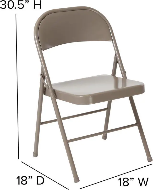 Alt view image 7 of 20 - 2 Pk. HERCULES Series Double Braced Gray Metal Folding Chair