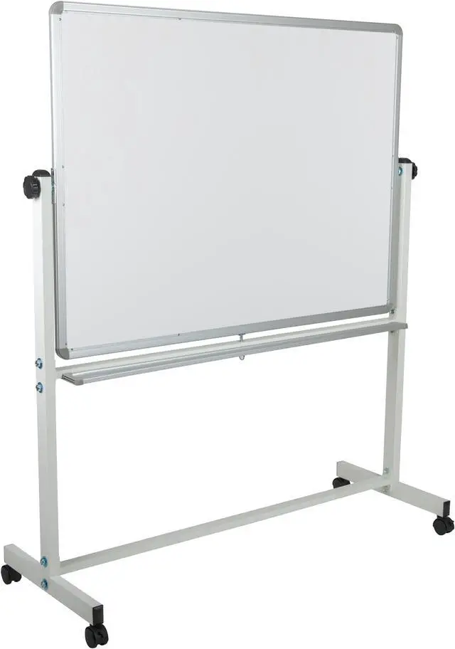 Alt view image 2 of 20 - HERCULES Series 53"W x 62.5"H Double-Sided Mobile White Board with Pen Tray