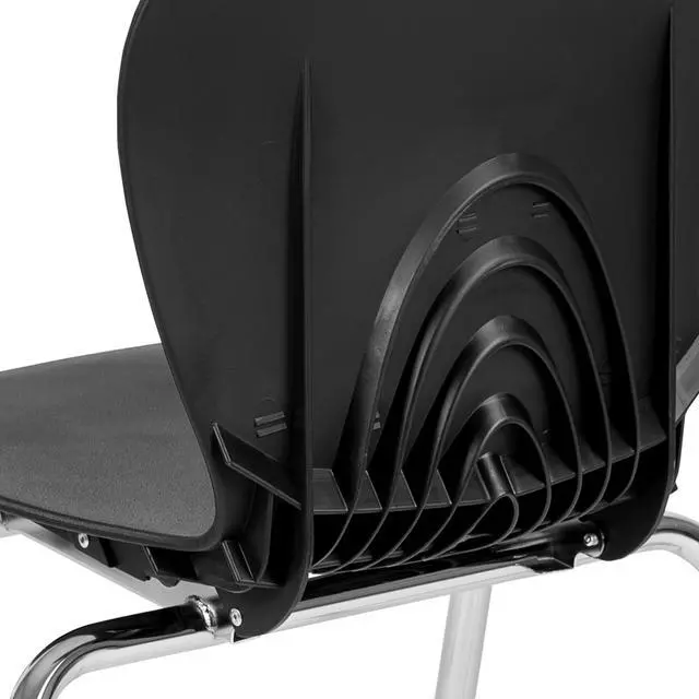 Alt view image 7 of 20 - Advantage Titan Black Student Stack School Chair - 18-inch