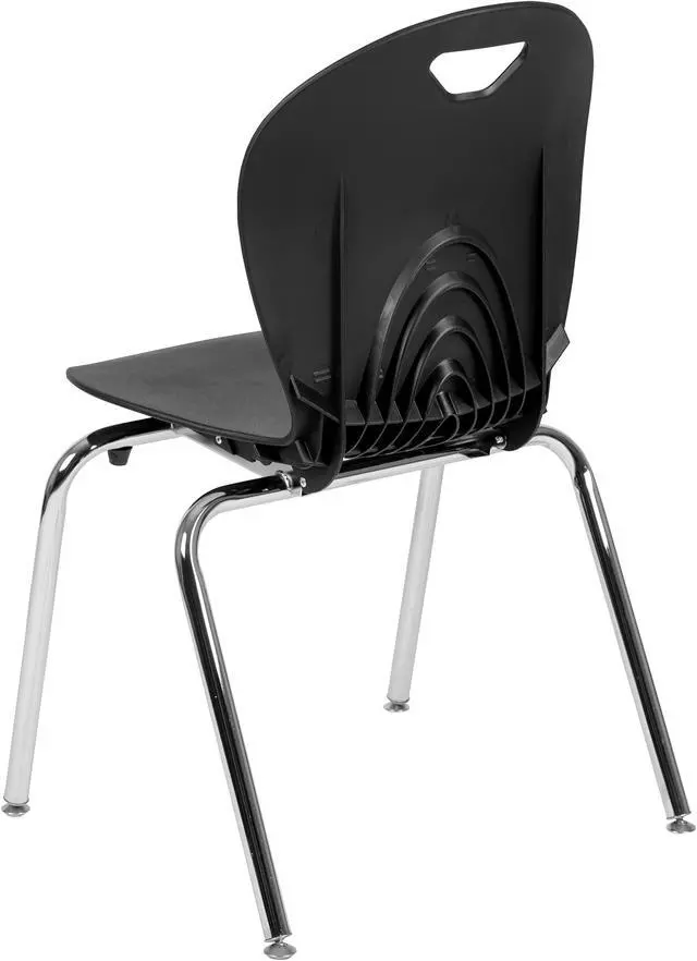 Alt view image 5 of 20 - Advantage Titan Black Student Stack School Chair - 18-inch