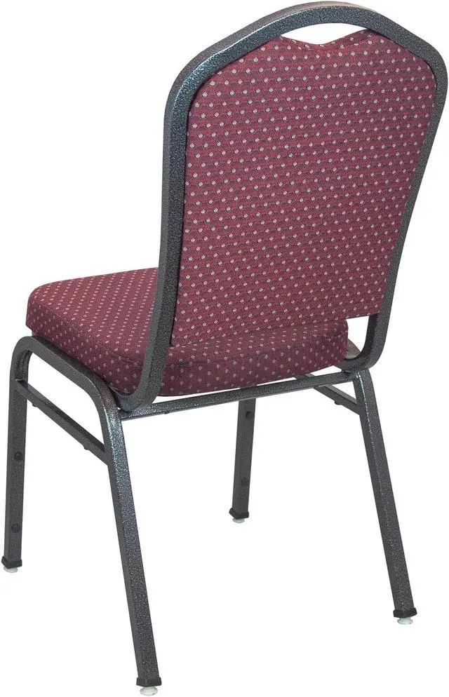 Alt view image 2 of 13 - Advantage Premium Burgundy-patterned Crown Back Banquet Chair - Silver Vein
