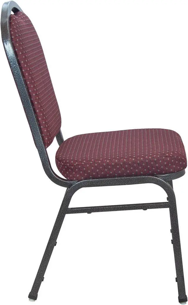 Alt view image 3 of 13 - Advantage Premium Burgundy-patterned Crown Back Banquet Chair - Silver Vein