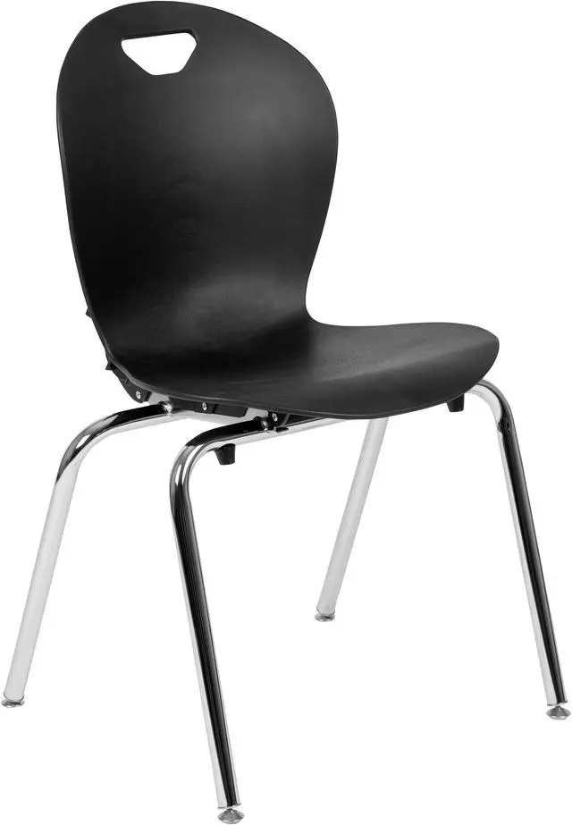 Alt view image 2 of 20 - Advantage Titan Black Student Stack School Chair - 18-inch