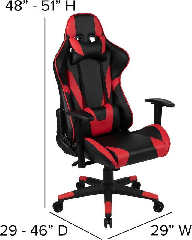 Alt view image 6 of 20 - Black Gaming Desk and Red/Black Reclining Gaming Chair Set with Cup Holder, Headphone Hook, and Monitor/Smartphone Stand
