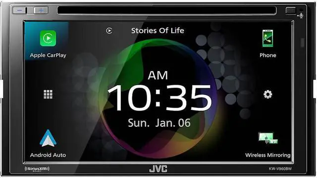 Alt view image 2 of 5 - JVC KW-V960BW 6.8" DVD Receiver & Apple CarPlay/Android Auto w/ Bullet Camera