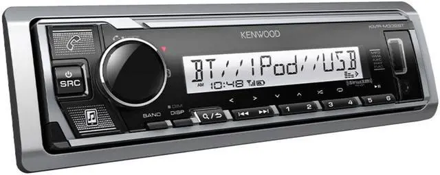 Alt view image 2 of 5 - Kenwood KMR-M332BT Marine Digital Media Receiver & (2) KFC-1613MRB 6.5" Speakers