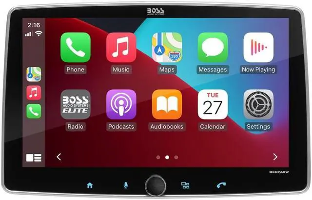 Alt view image 7 of 11 - BOSS Audio Elite BECPA9W 9" Wireless Apple CarPlay/Android Auto 1-DIN Car Stereo