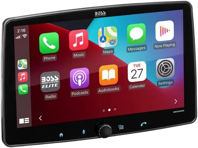 Alt view image 8 of 11 - BOSS Audio Elite BECPA9W 9" Wireless Apple CarPlay/Android Auto 1-DIN Car Stereo