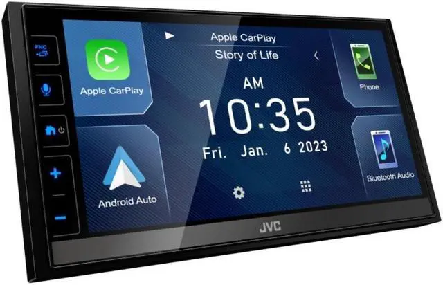 Alt view image 19 of 20 - JVC KW-M785BW Wireless Apple CarPlay Android Auto Digital Media Player, Double Din, 6.8 Inch LCD Touchscreen, AM/FM, Bluetooth, USB Port, iDatalink Maestro, SiriusXM, Class D Amp, Car Radio