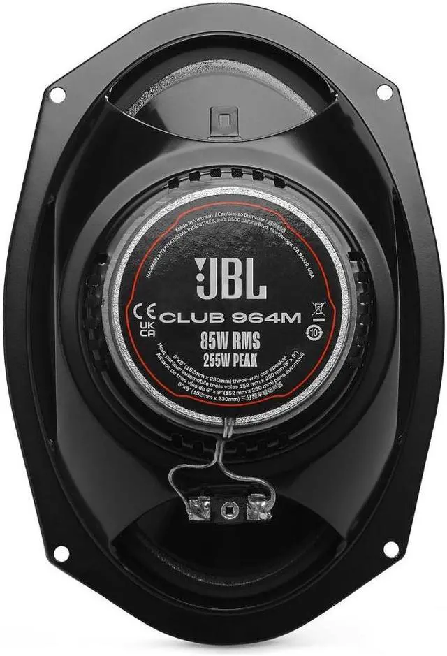 Alt view image 4 of 4 - JBL JBLSPKCB964M Club Series 6"x9" 85 Watts RMS 3-Way Car Audio Speakers