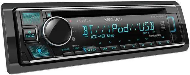 Alt view image 2 of 5 - Kenwood eXcelon KDC-X305 Single DIN CD Receiver w/ Bluetooth & SiriusXM Tuner