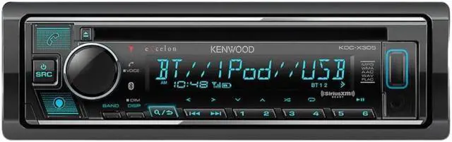 Alt view image 4 of 5 - Kenwood eXcelon KDC-X305 Single DIN CD Receiver w/ Bluetooth & SiriusXM Tuner