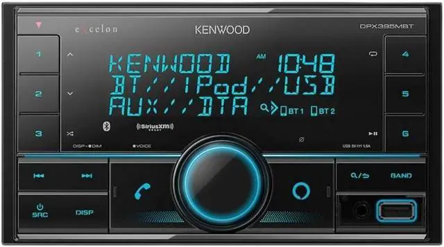 Alt view image 6 of 14 - Kenwood eXcelon DPX395 2-DIN Media Receiver with Bluetooth and Alexa