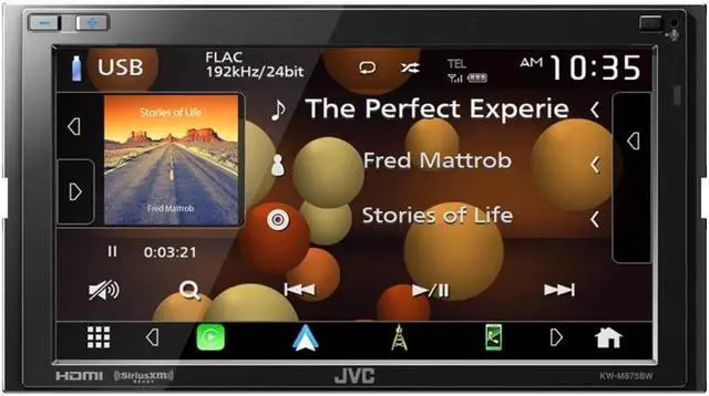 Alt view image 9 of 11 - JVC KW-M875BW 2-DIN Car Stereo, Wireless Apple CarPlay/AA, SXM, 13-Band EQ Radio
