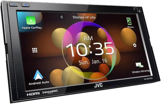 Alt view image 11 of 11 - JVC KW-M875BW 2-DIN Car Stereo, Wireless Apple CarPlay/AA, SXM, 13-Band EQ Radio