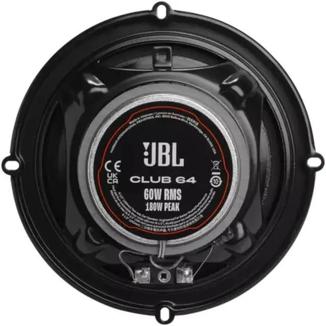 Alt view image 3 of 5 - JBL JBLSPKCB64 Club Series 6.5 Inches 60 watts RMS 2-Way Car Audio Speakers