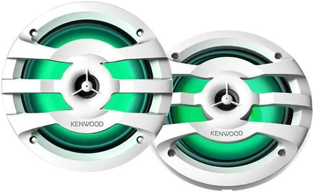 Alt view image 13 of 16 - Kenwood KFC1673MRWL 6 1/2 inch 2-way Marine Speakers w/ Grilles (Pair) - White