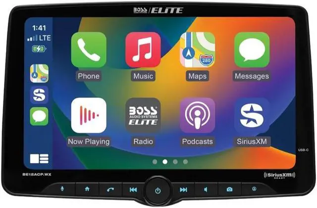 Alt view image 2 of 4 - BOSS Elite BE12ACP.WX 12" Single-DIN Digital Multimedia Receiver & Apple CarPlay