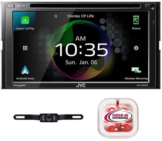 Main image of JVC KW-V960BW 6.8" DVD Receiver and Apple CarPlay with License Plate Camera