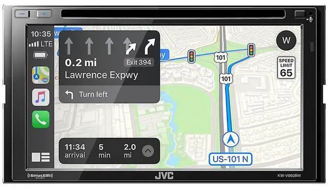 Alt view image 5 of 5 - JVC KW-V960BW 6.8" DVD Receiver and Apple CarPlay with License Plate Camera