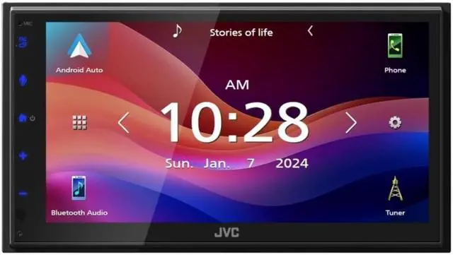 Alt view image 3 of 5 - JVC KW-M695BW 6.8" 1-DIN/2-DIN Multimedia Receiver with CarPlay and Android Auto