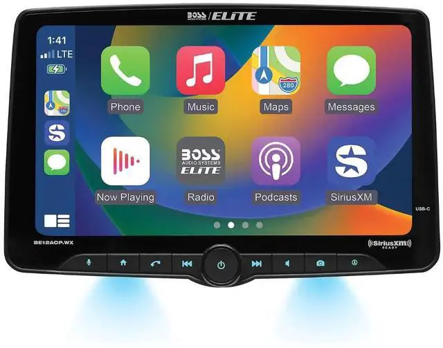 Alt view image 4 of 4 - BOSS Elite BE12ACP.WX 12" Single-DIN Digital Multimedia Receiver & Apple CarPlay