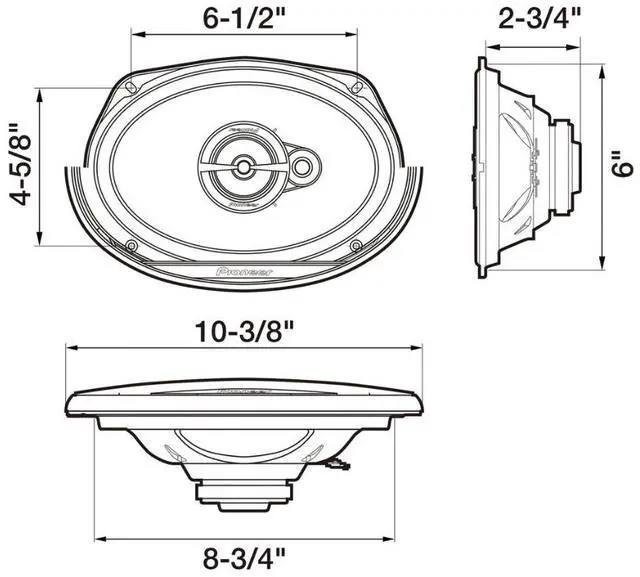 Alt view image 4 of 4 - Open Box Pioneer TS-G690 G-Series 6"x9" 3-way Coaxial speakers