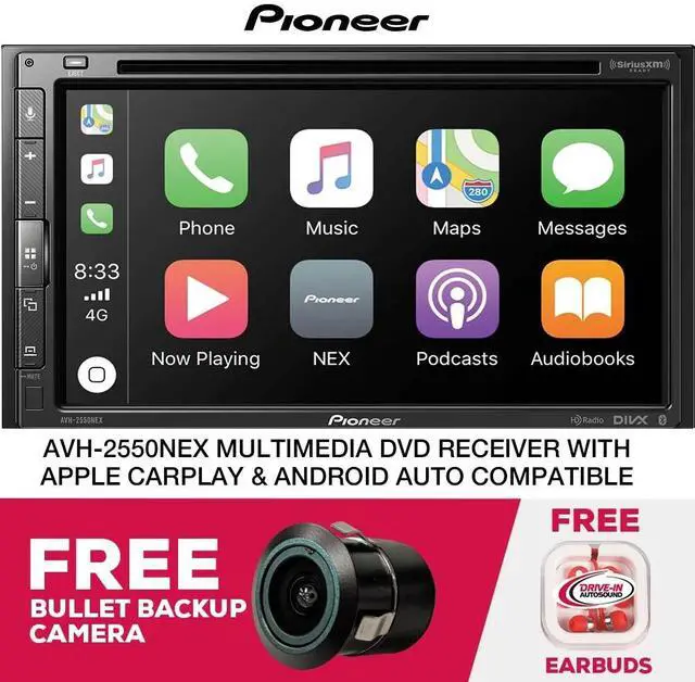 Alt view image 3 of 7 - Pioneer AVH-2550NEX 6.8" Double-Din CD/DVD with Bullet Camera