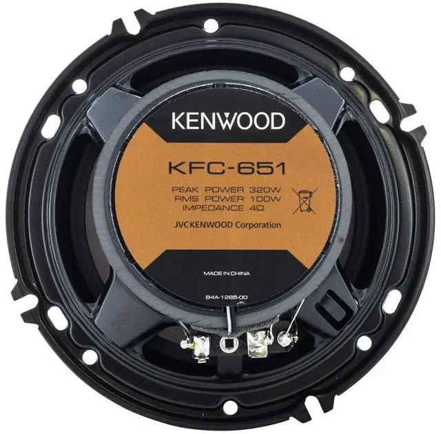 Alt view image 2 of 5 - Refurbished Kenwood KFC-651 6.5" Concert Series 2-Way 4-Ohm 320W Peak Power Coaxial Speakers