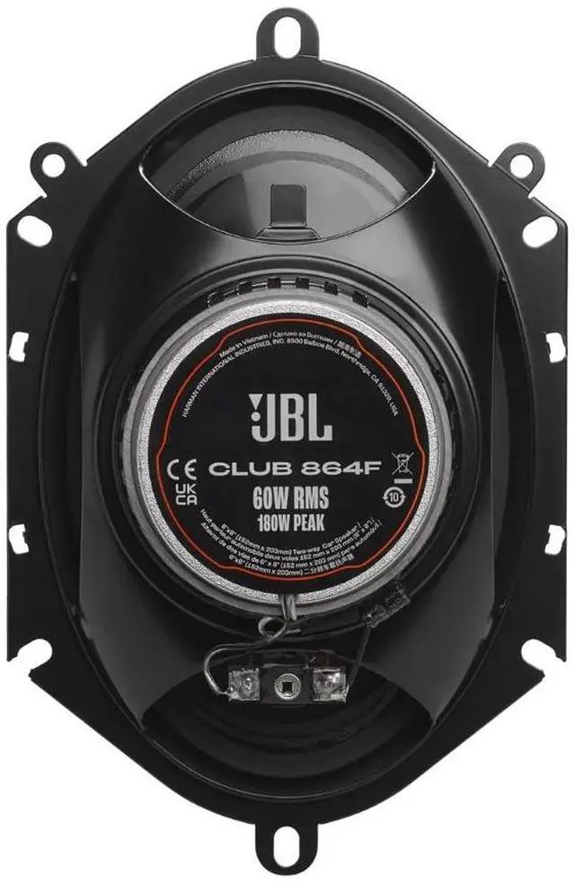 Alt view image 4 of 5 - JBL 2-Pack JBLSPKCB864F Club Series 6"x8" 60 Watts RMS 2-Way Car Audio Speakers