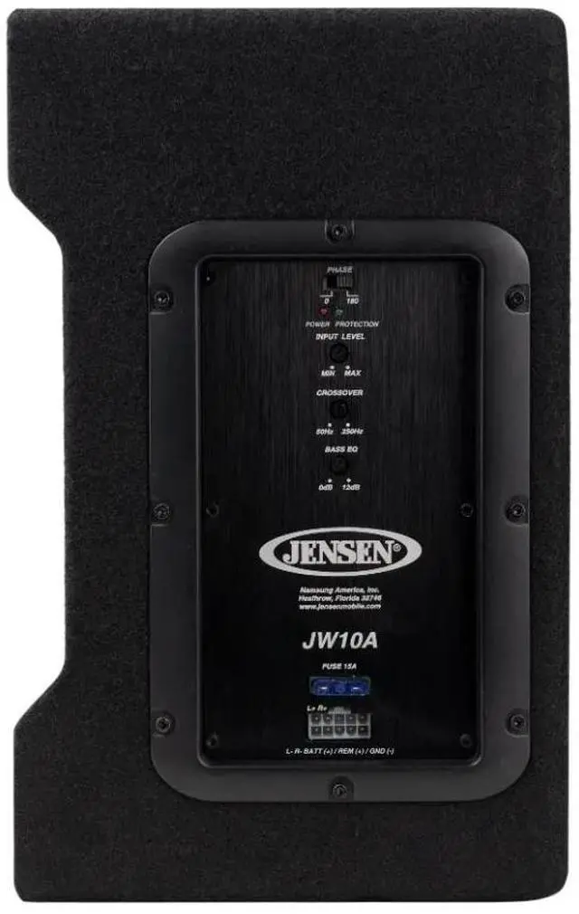 Alt view image 5 of 5 - Jensen JW10A 10" 100 Watts RMS Subwoofer with Vented Enclosure and Built-In Amp