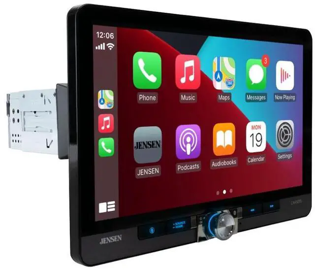Alt view image 2 of 4 - Jensen CAR1215 12" 1-DIN/2-DIN Multimedia Receiver with CarPlay and Android Auto